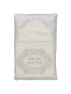 Faux Leather Bris Pillow With Filigree Design and Inscription
